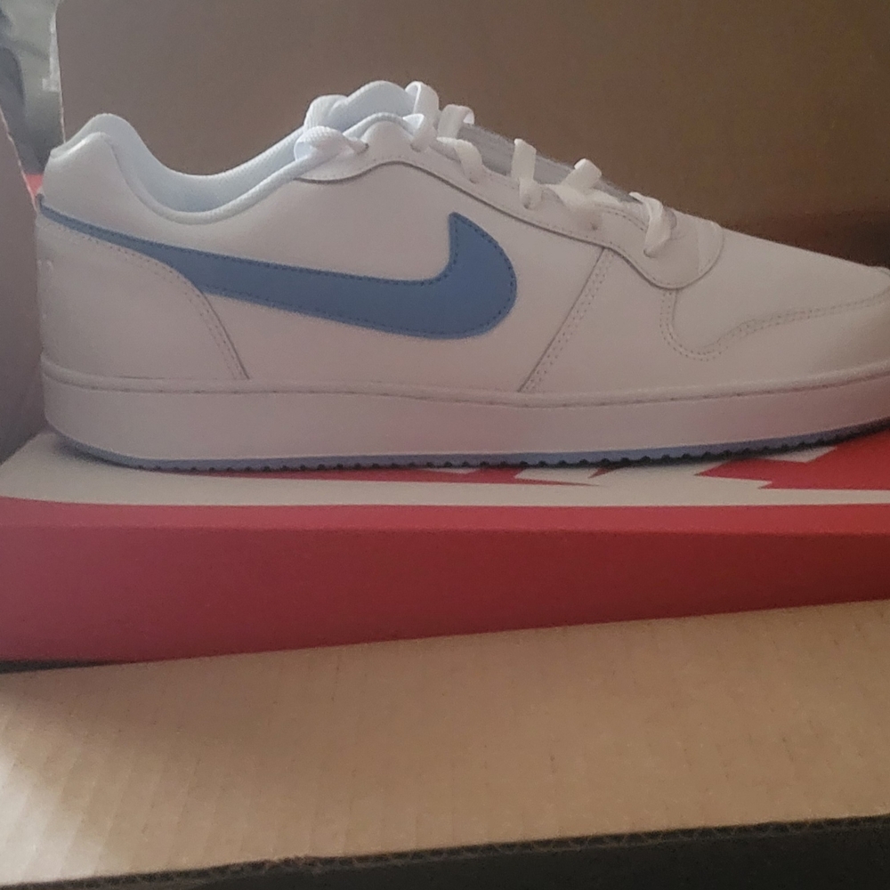 Nike White and Blue Sneakers